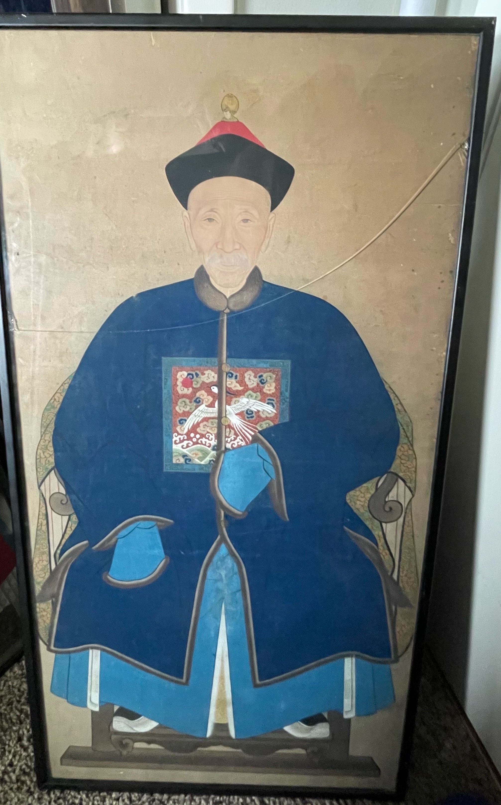 Chinese Qing Dynasty Ancestor Portrait of a Civil Official thumbnail 3