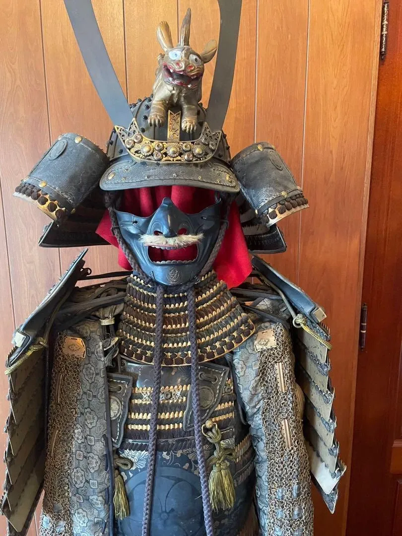 Japanese Edo Period Samurai Armor (Tosei Gusoku) with Oni Menpo, Iron thumbnail 2