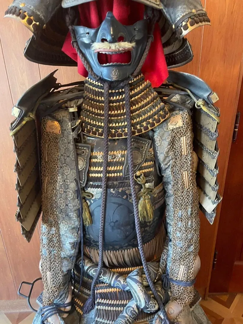 Japanese Edo Period Samurai Armor (Tosei Gusoku) with Oni Menpo, Iron thumbnail 7