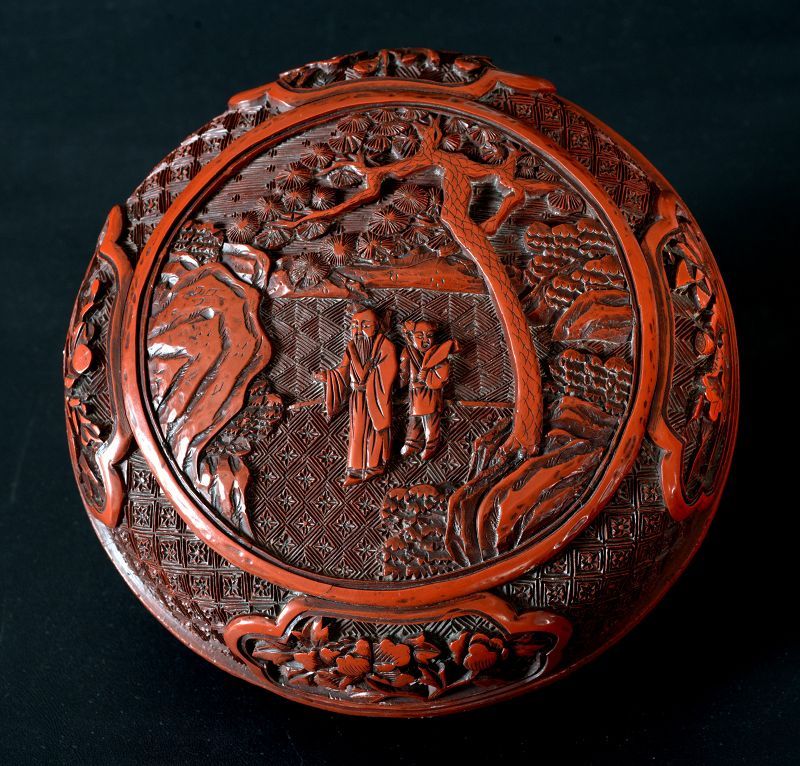 Chinese Ming Period Carved Cinnabar Lacquer Circular Box