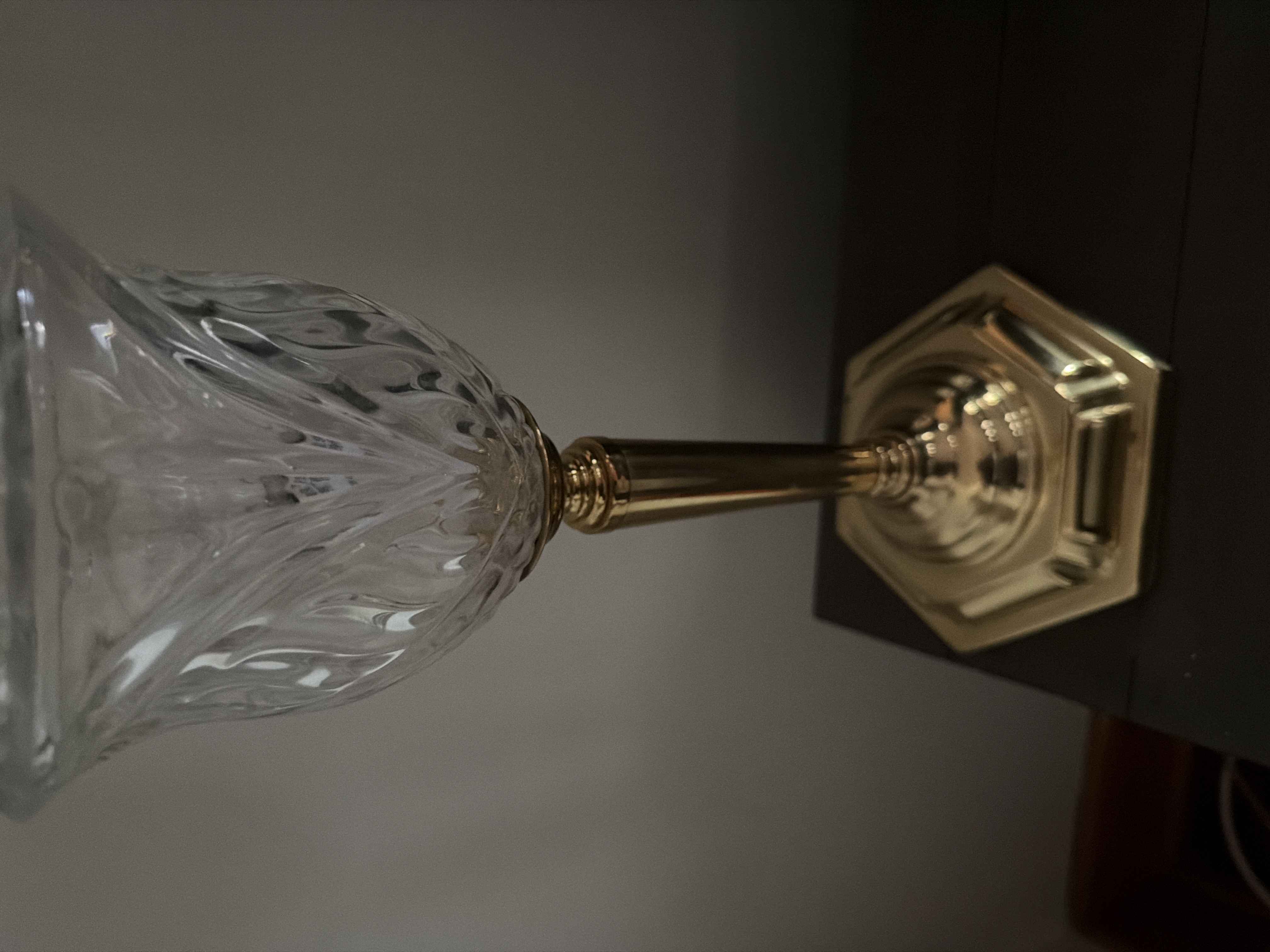 Gilt Brass and Cut Glass Table Lamp