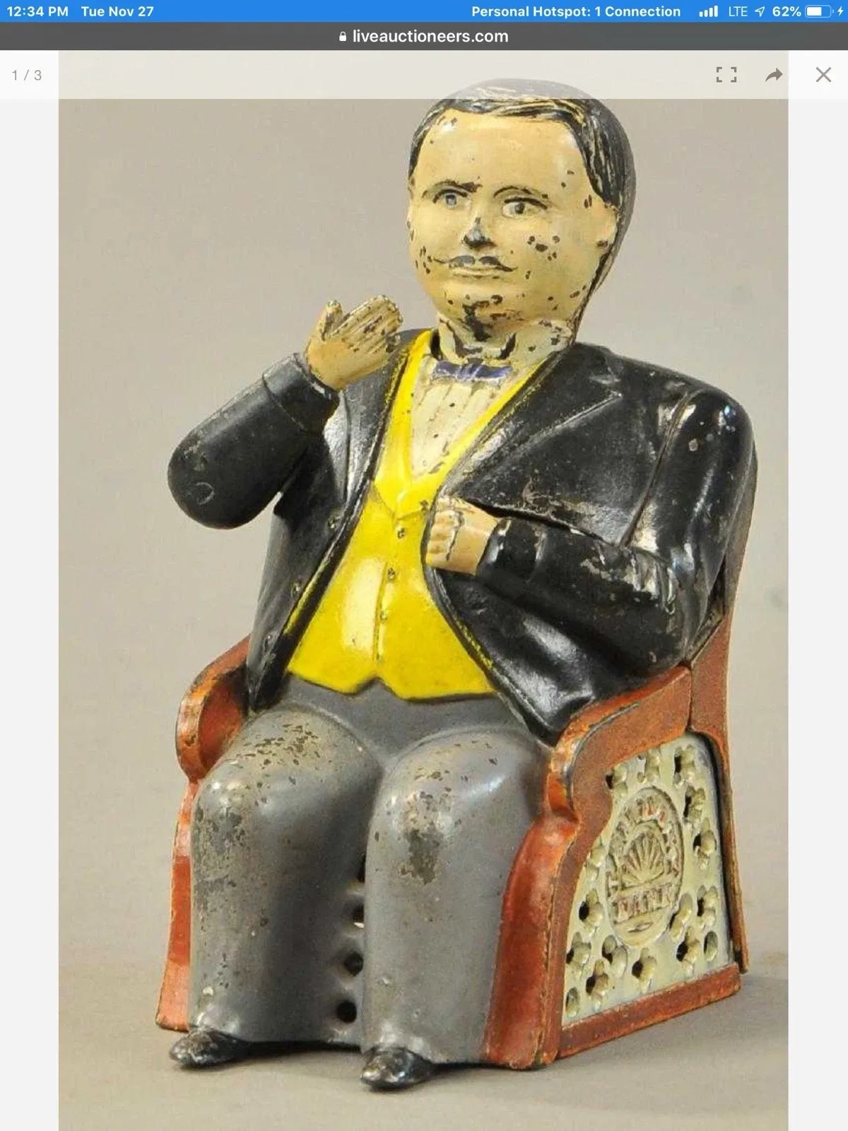 American Cast Iron J. & E. Stevens 'Tammany' Mechanical Bank