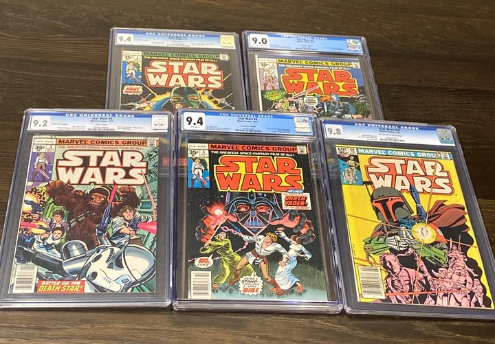Collection of Five CGC Graded Marvel Star Wars Comic Books (1977-1983)