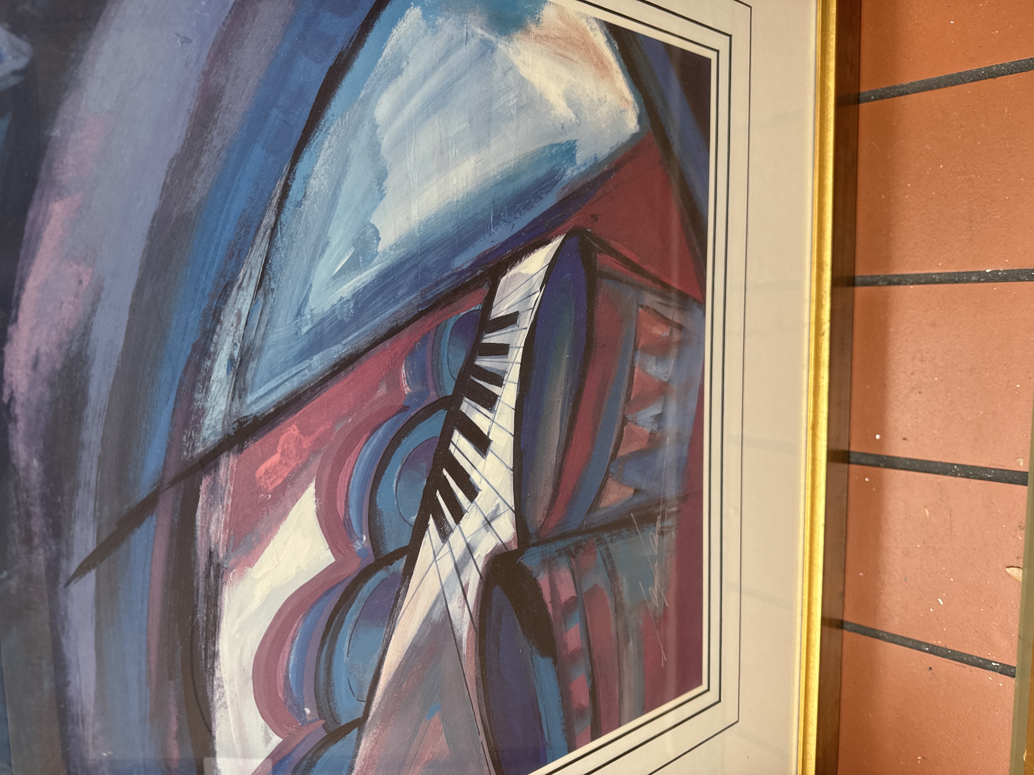 Contemporary Abstract Piano Lithograph