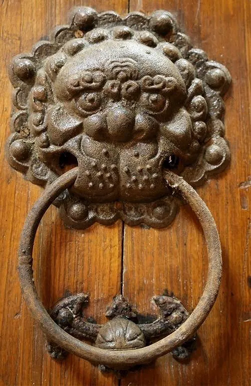 Chinese Qing Dynasty Style Iron-Mounted Hardwood Doors thumbnail 5