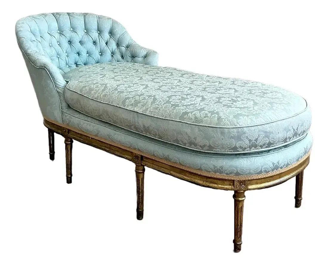 Louis XVI Style Giltwood Chaise Longue