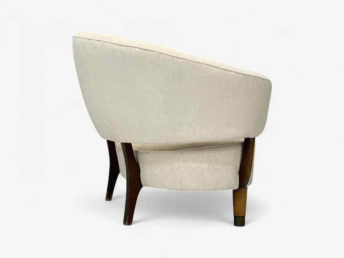 Scandinavian Modern Curved Upholstered Birch Sofa thumbnail 7