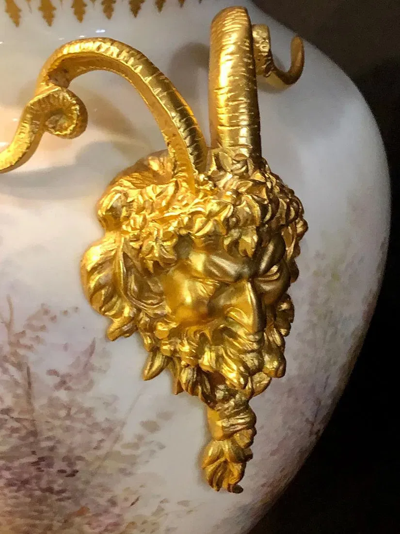 French Second Empire Style Porcelain and Gilt Bronze Covered Urn thumbnail 6