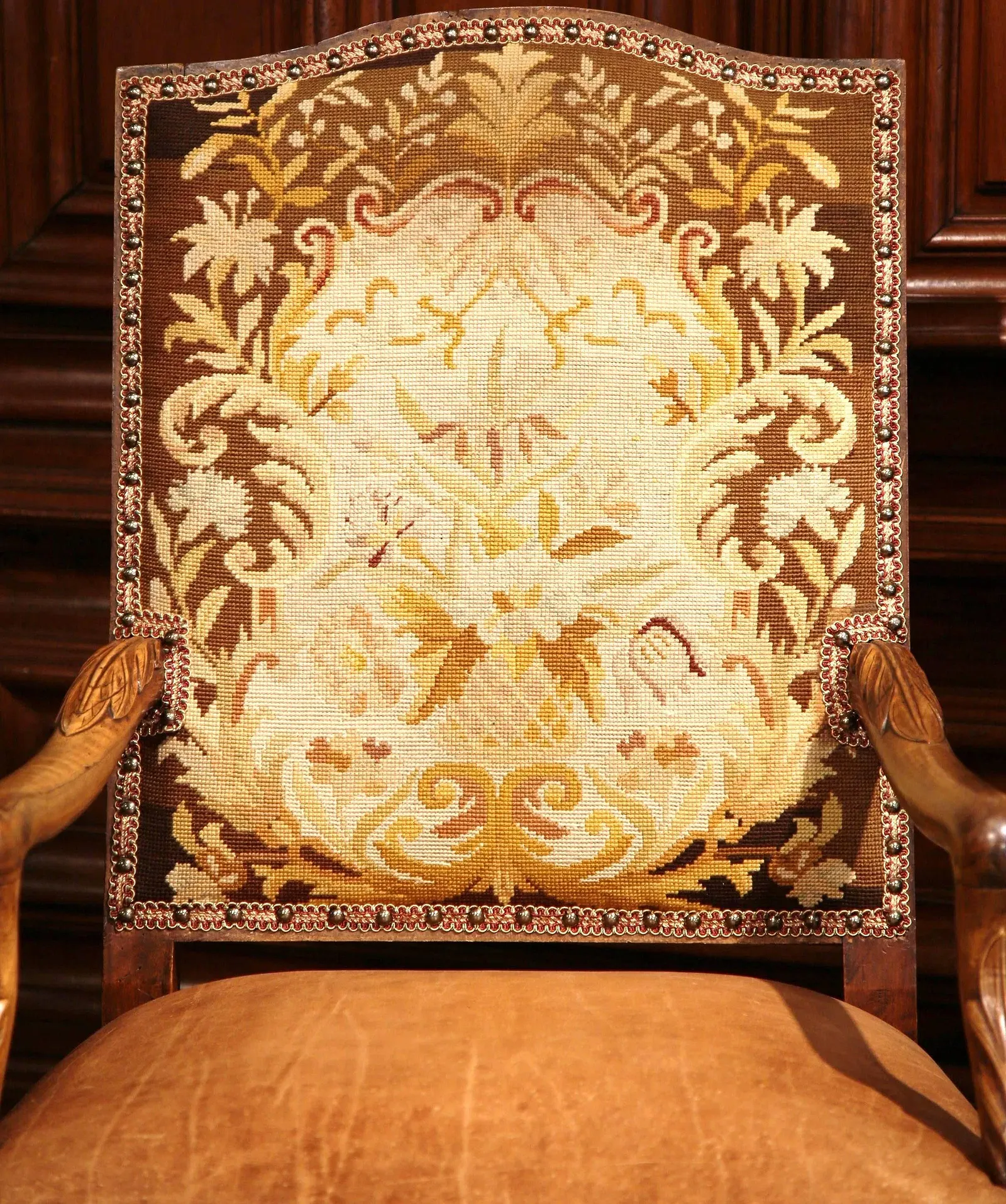 Pair of French Regence Style Walnut Armchairs thumbnail 3