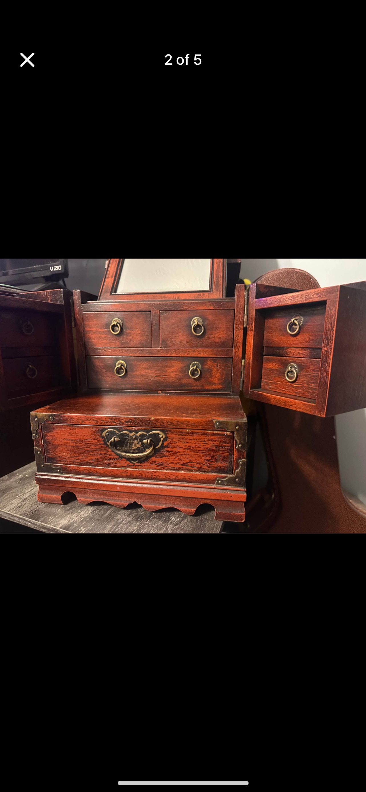 Chinese Qing Period Rosewood Vanity Jewelry Box