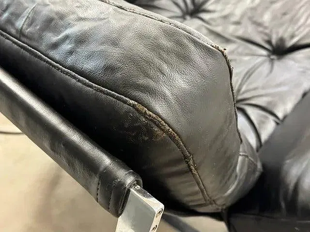 Modernist Leather and Chrome Rocking Chair thumbnail 2