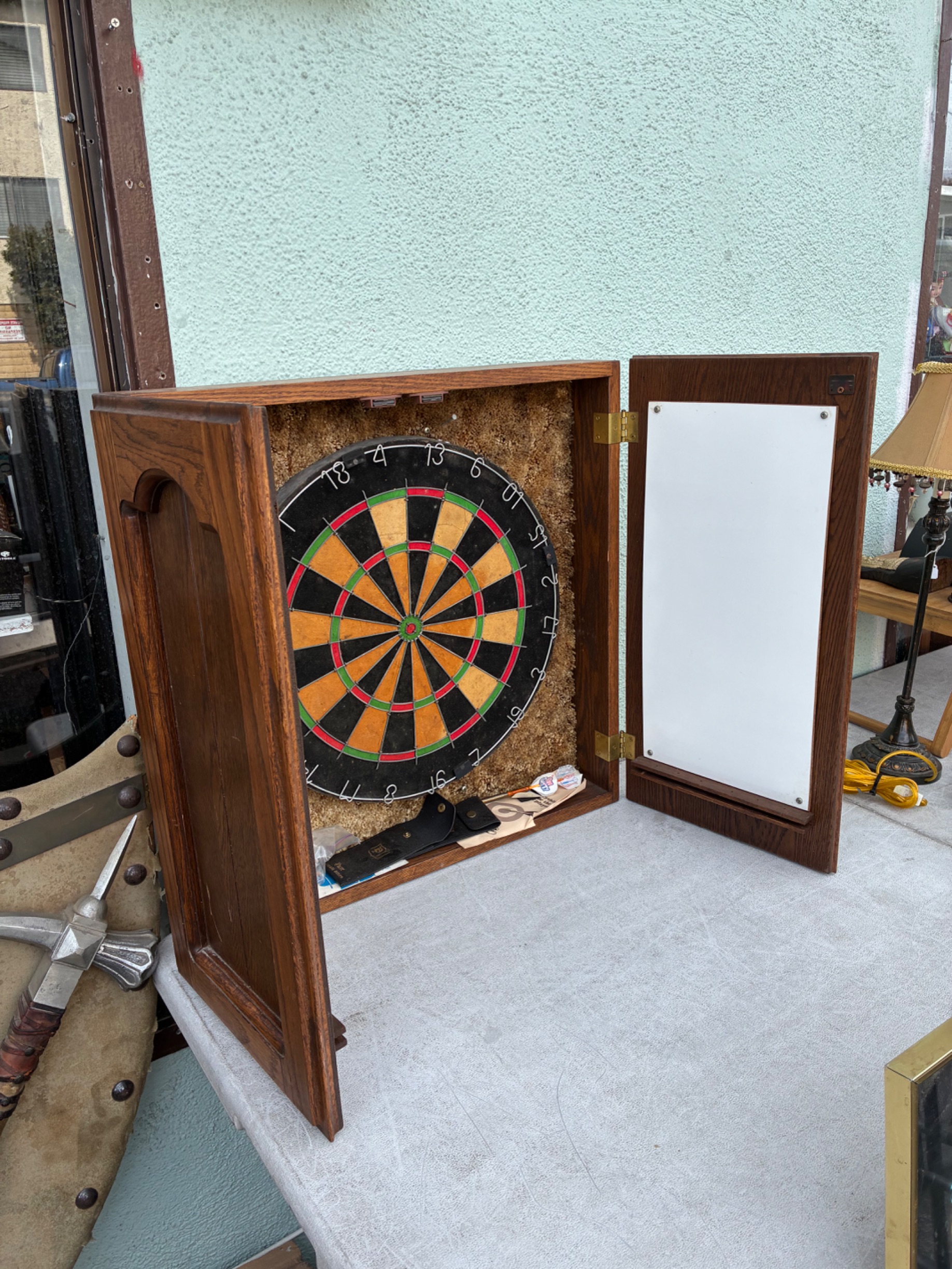 Vintage Dartboard with Cabinet thumbnail 2