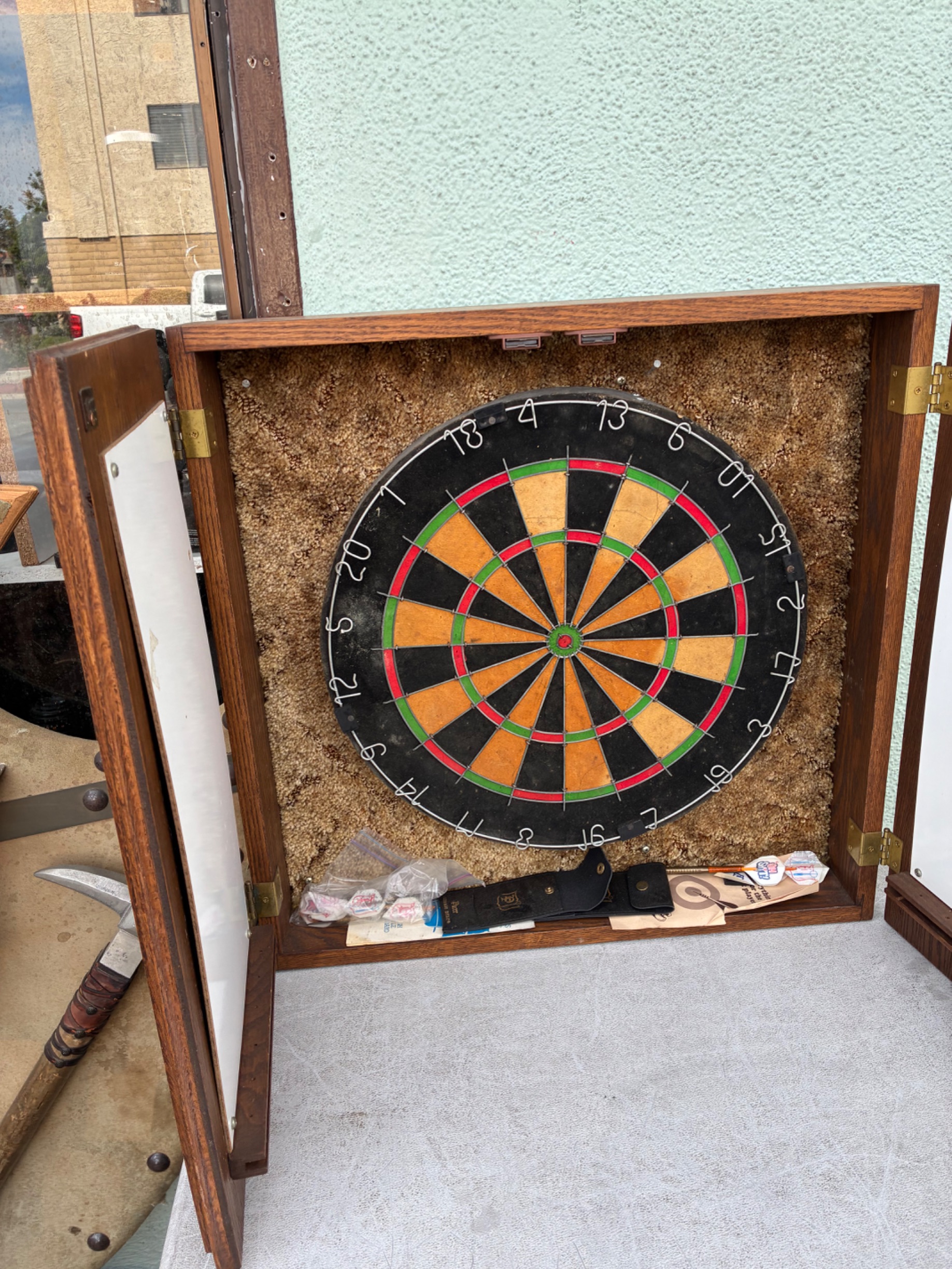 Vintage Dartboard with Cabinet thumbnail 3