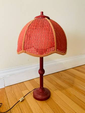 Mid-Century Wicker Table Lamp