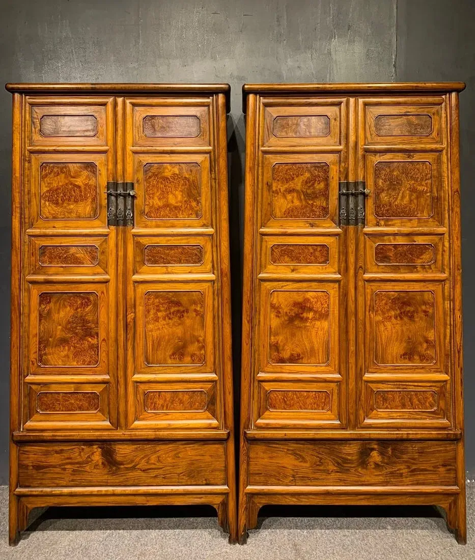 Pair of Chinese Qing Period Huanghuali Compound Cabinets