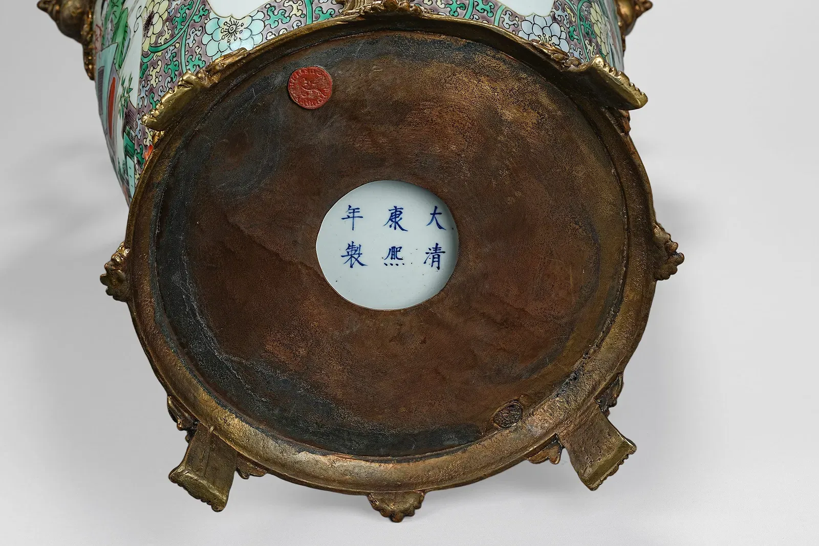 Chinese Famille Verte Porcelain Vase with French Ormolu Mounts thumbnail 11