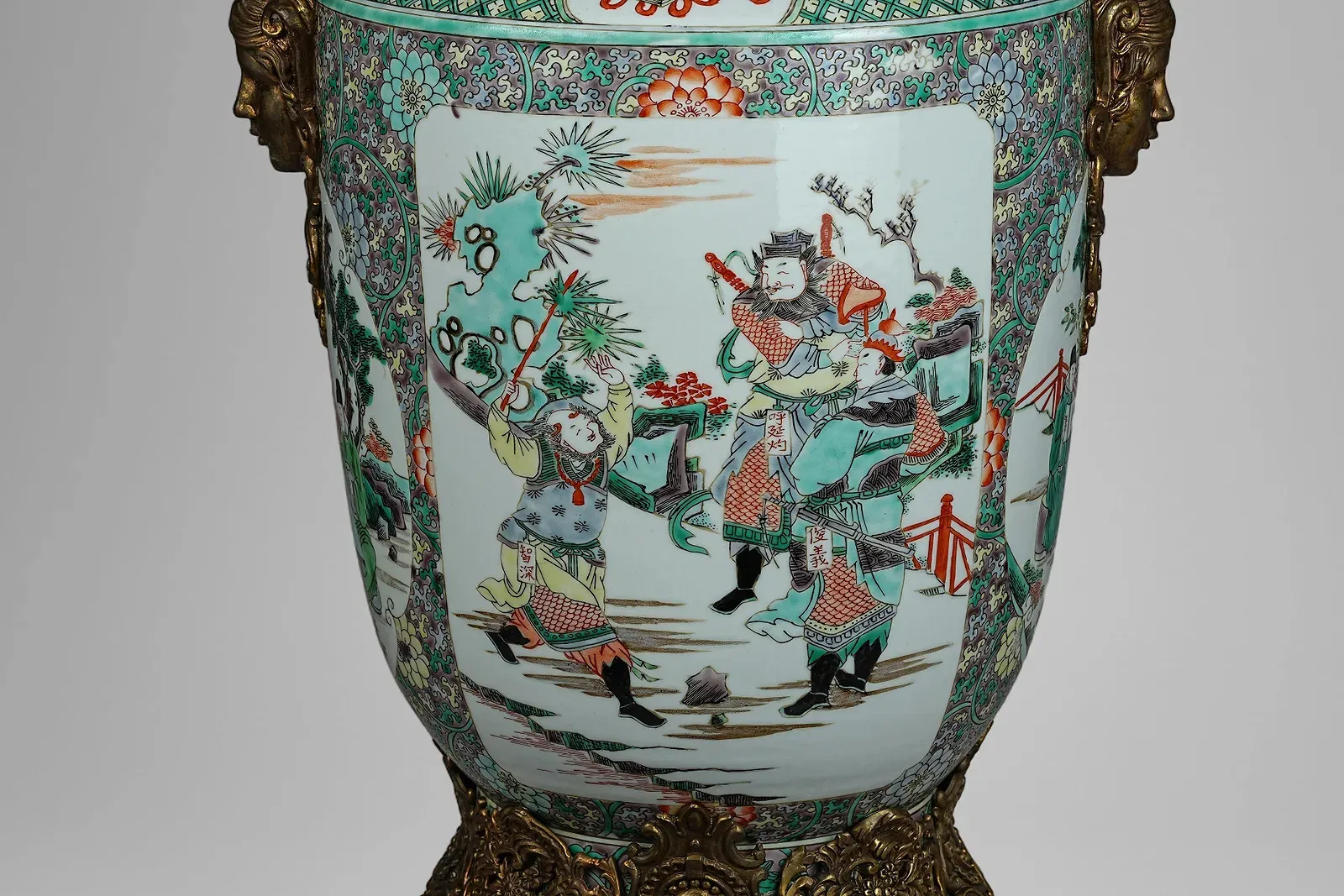 Chinese Famille Verte Porcelain Vase with French Ormolu Mounts thumbnail 4