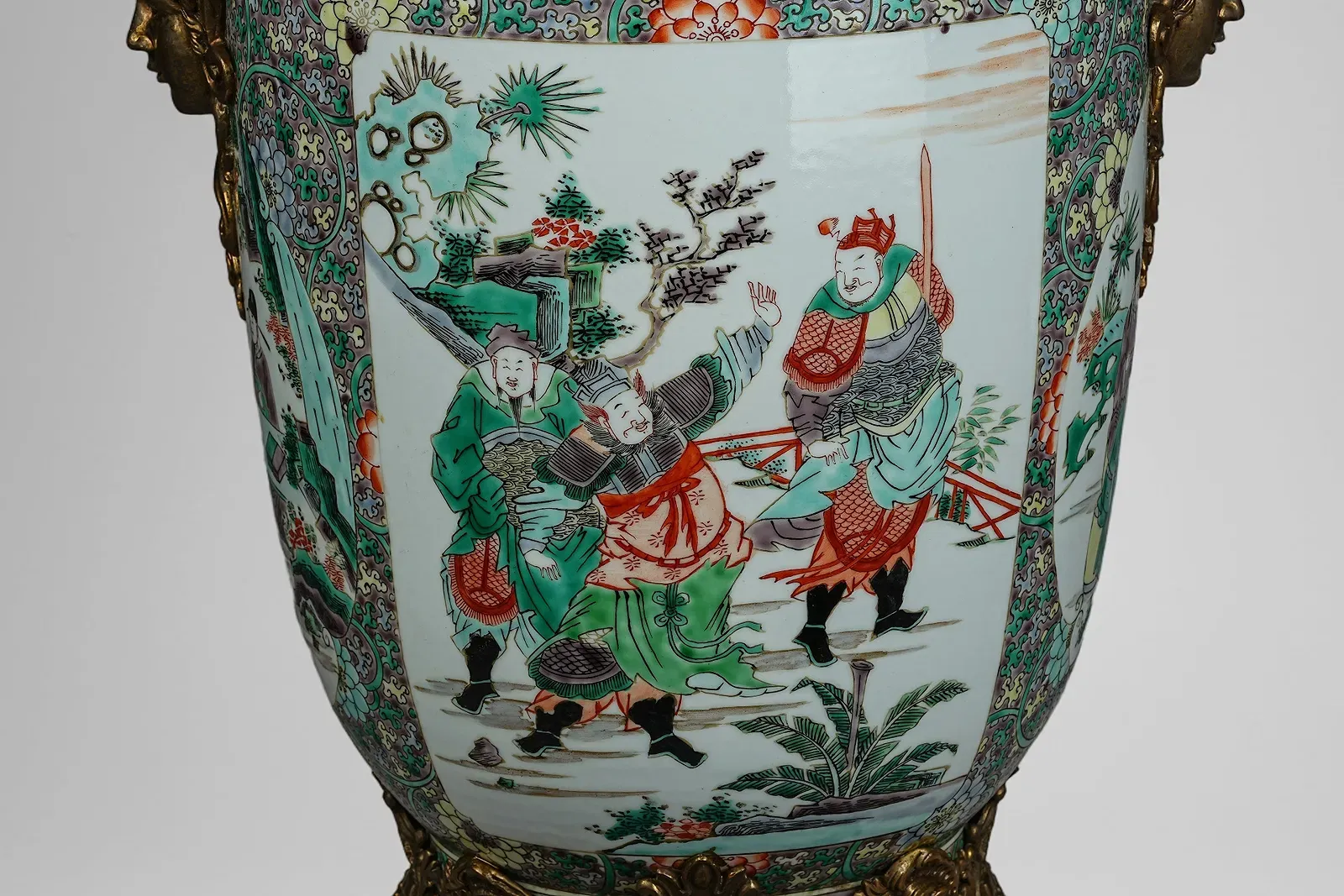 Chinese Famille Verte Porcelain Vase with French Ormolu Mounts thumbnail 5