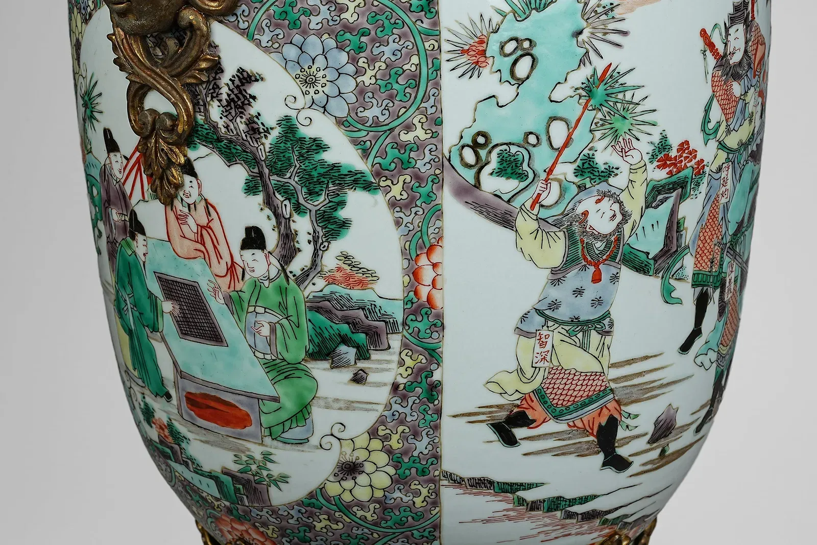 Chinese Famille Verte Porcelain Vase with French Ormolu Mounts thumbnail 8