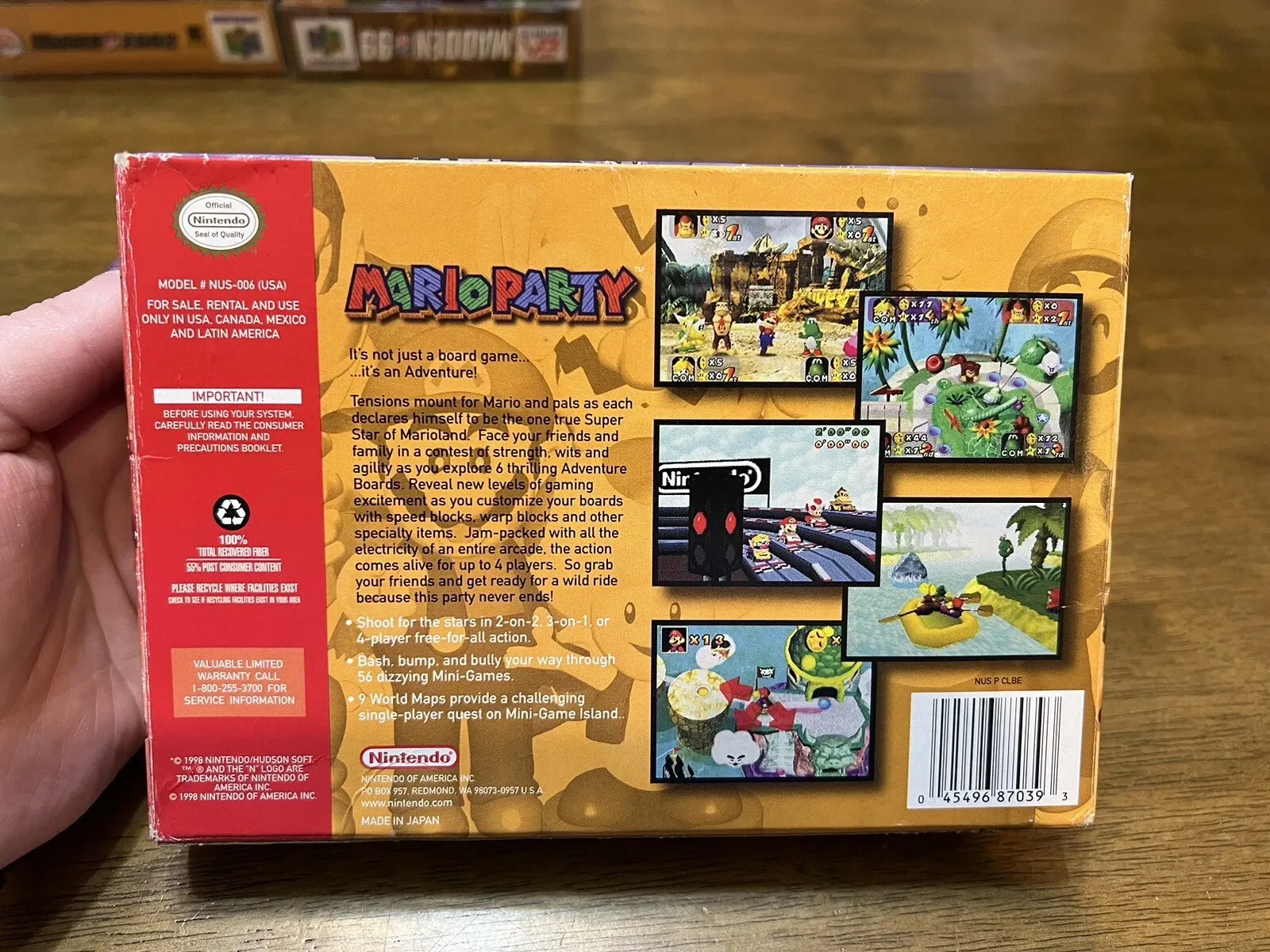 Nintendo 64 Vintage "Mario Party" Video Game Complete in Box (USA) thumbnail 2