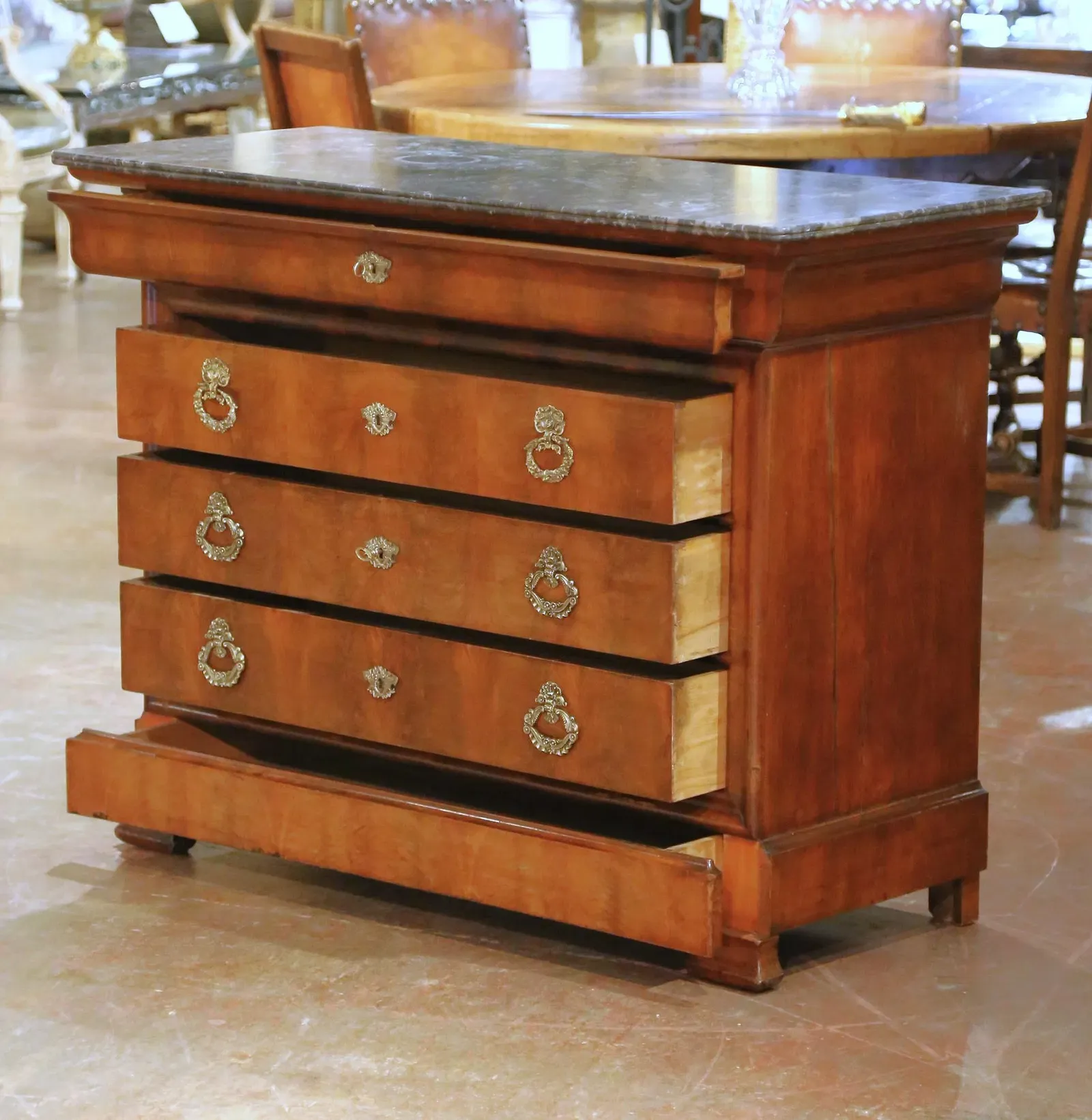 French Louis Philippe Period Mahogany Commode thumbnail 2