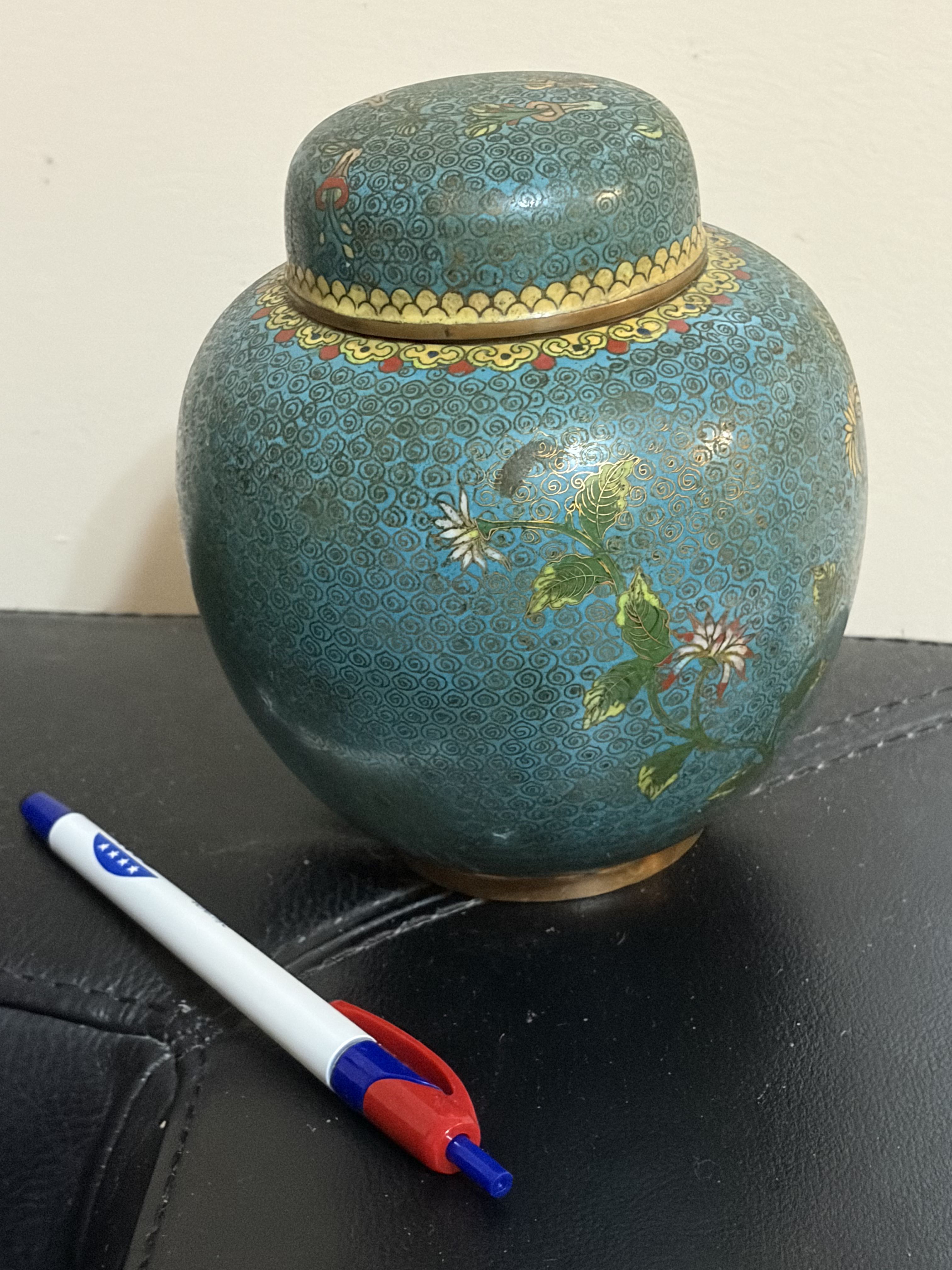 Chinese 20th Century Cloisonné Enamel Lidded Jar