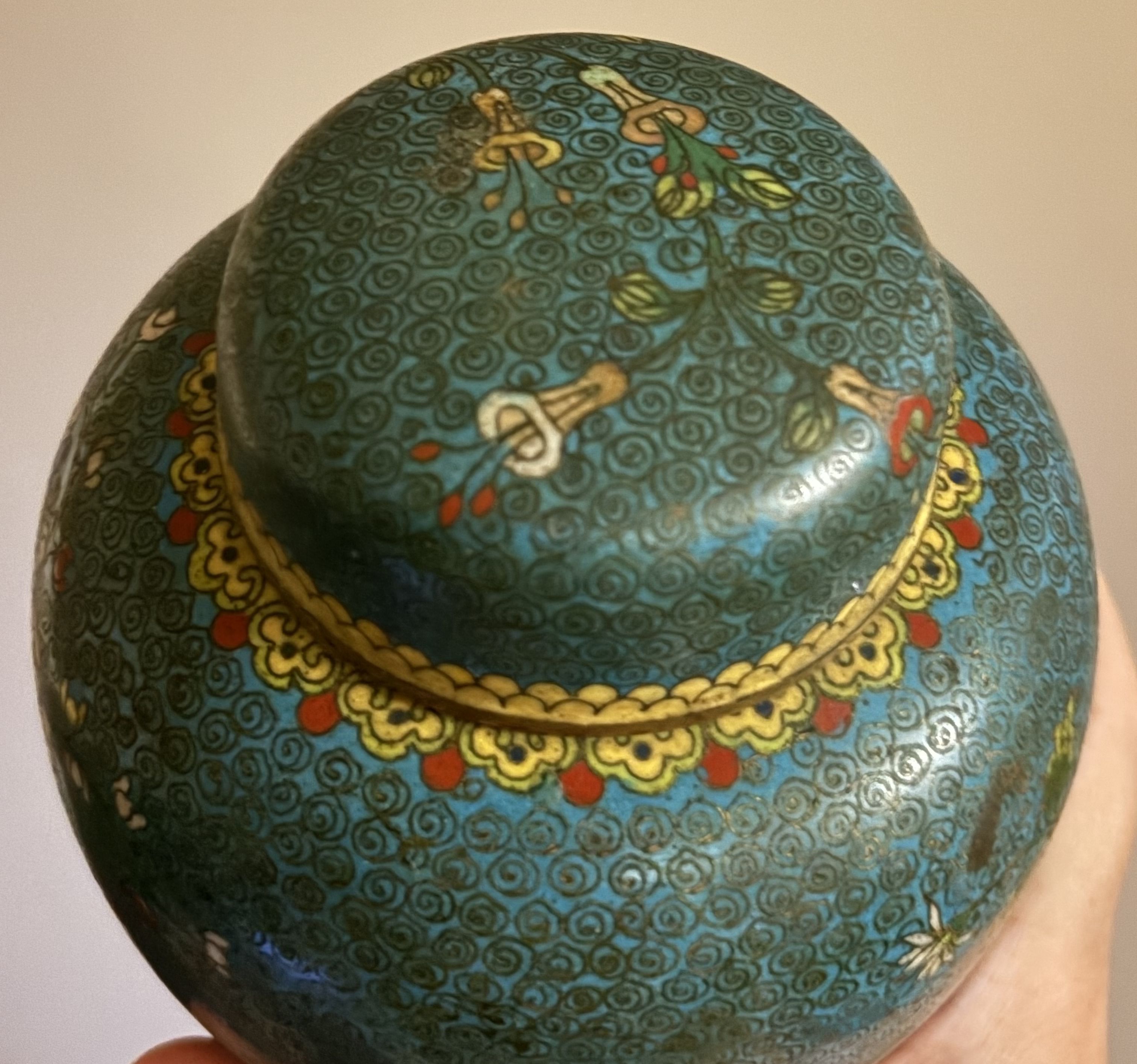 Chinese 20th Century Cloisonné Enamel Lidded Jar thumbnail 2