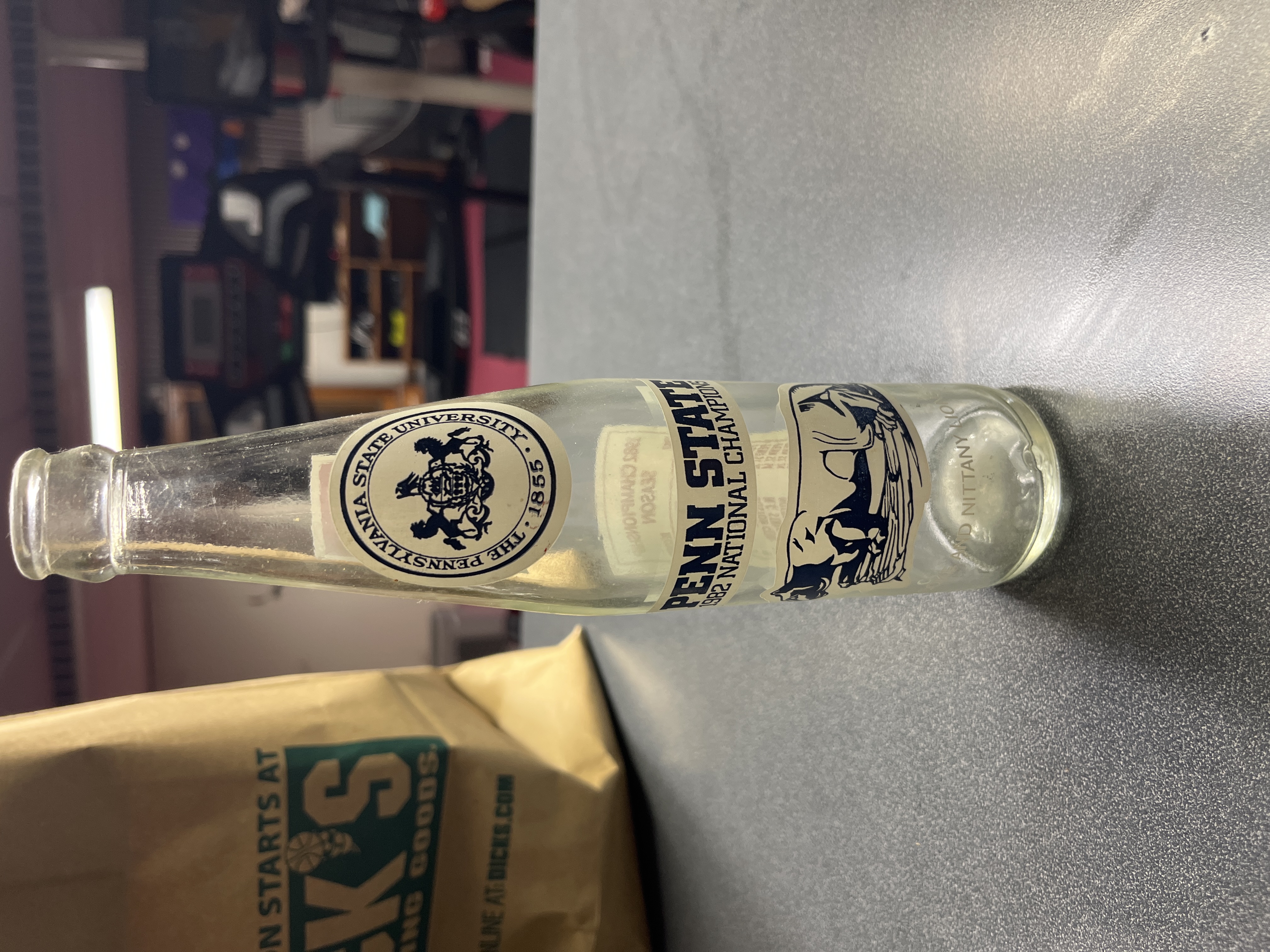 Penn State 1982 National Champions Commemorative Glass Bottle