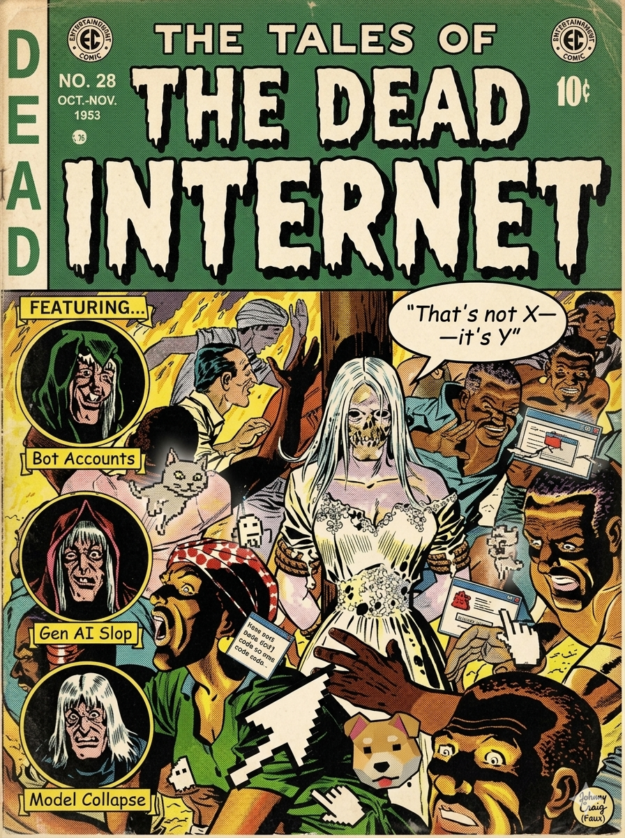 Modern Digital Satirical Print in the Style of 1950s EC Horror Comics