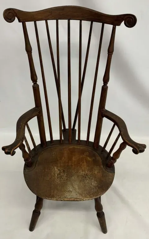 American Windsor Comb-Back Armchair, Period Maple and Pine
