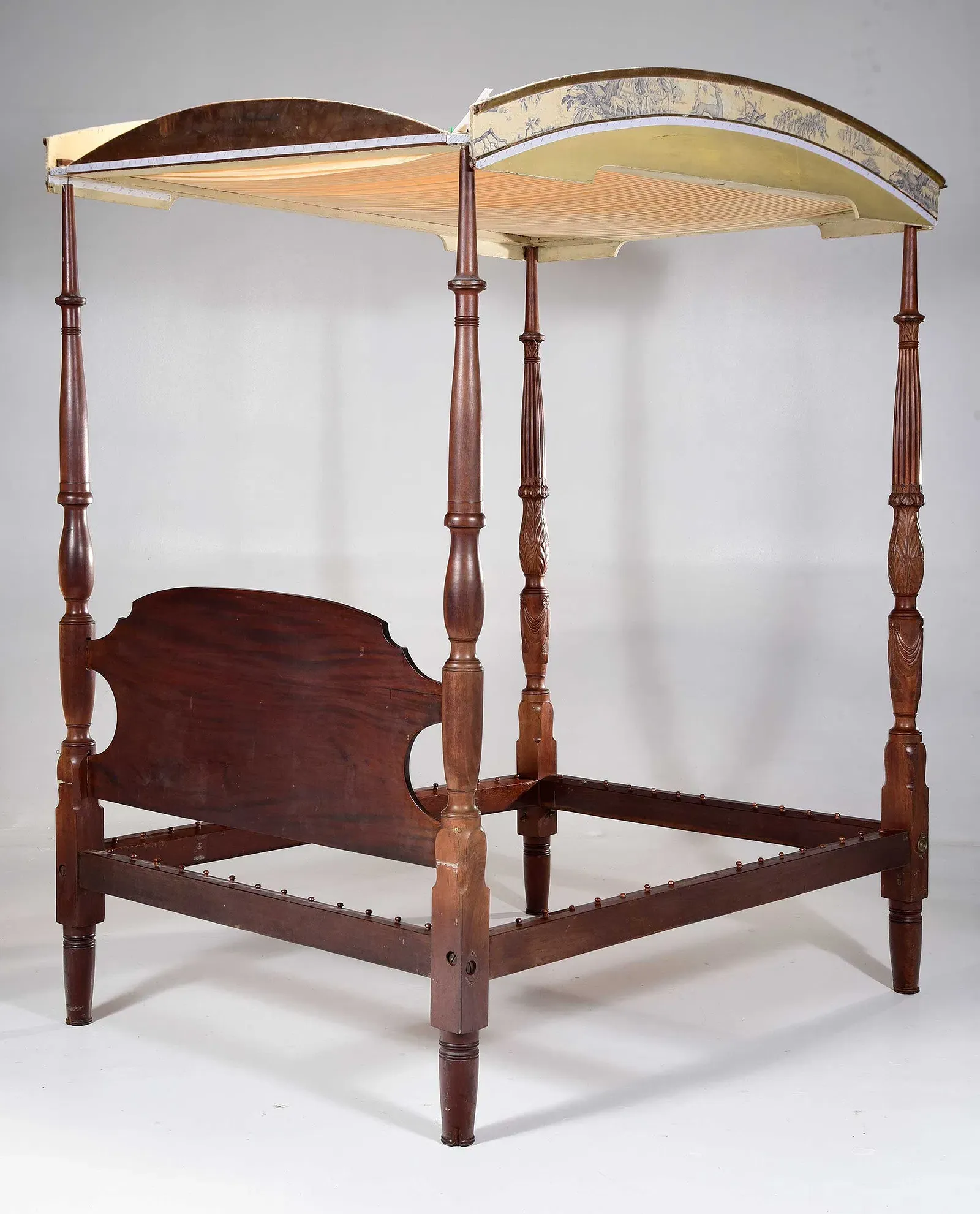 American Federal Revival Mahogany Canopy Bed thumbnail 2