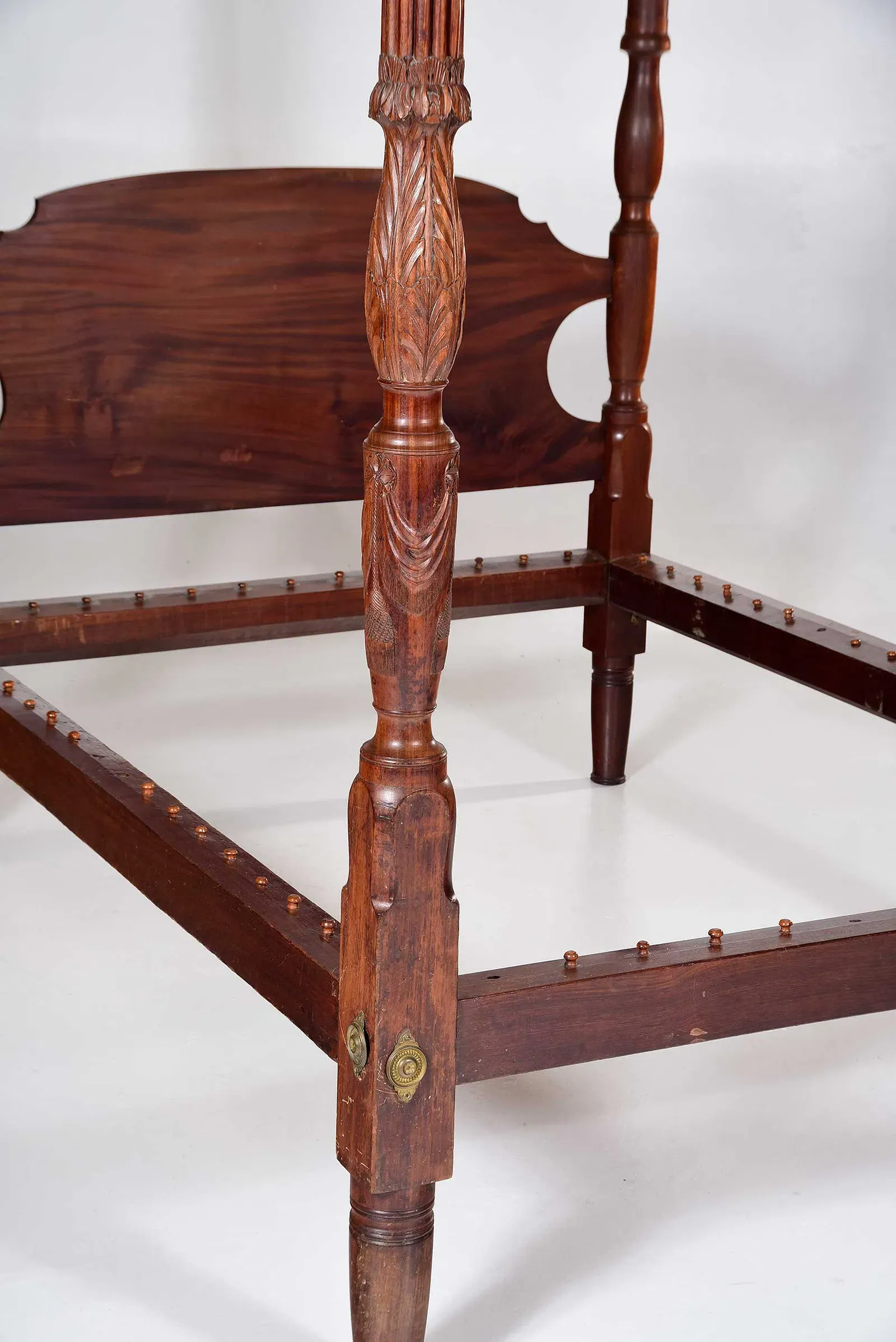 American Federal Revival Mahogany Canopy Bed thumbnail 3