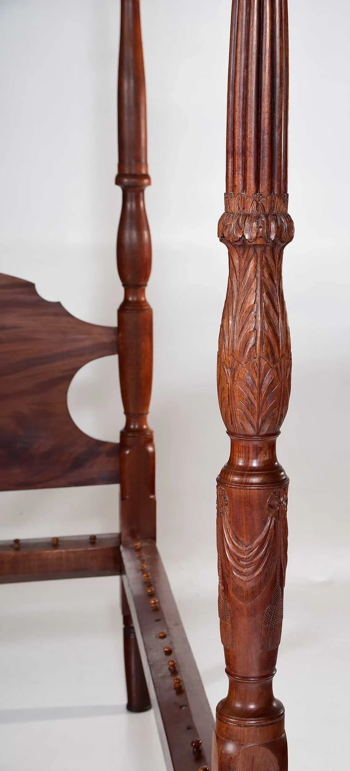 American Federal Revival Mahogany Canopy Bed thumbnail 6