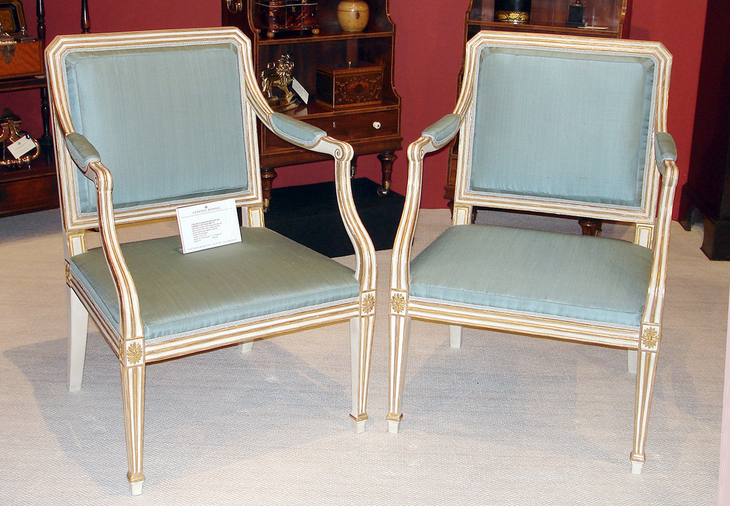 Pair Painted Parcel Gilt Armchairs thumbnail 4
