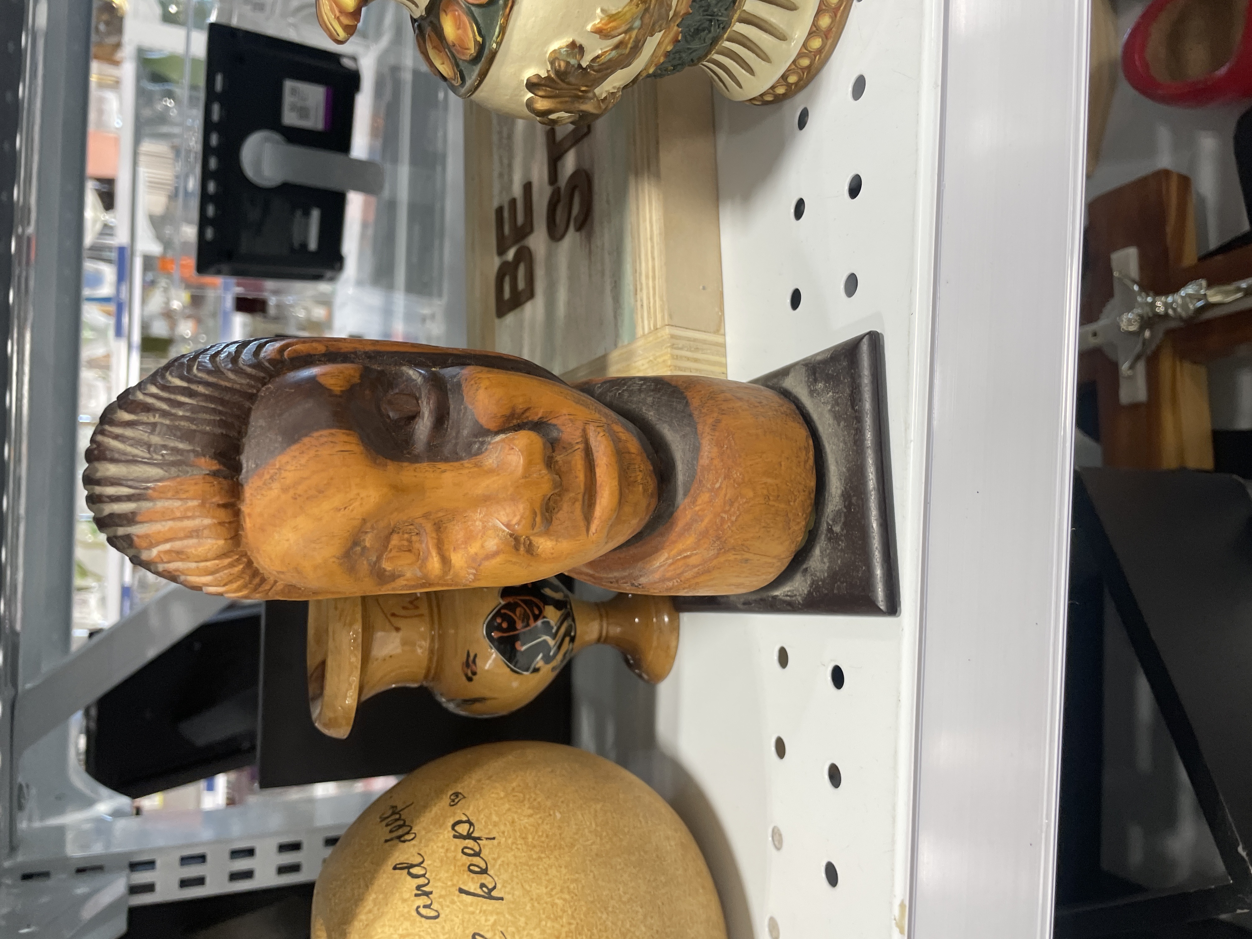 African Carved Wood Bust