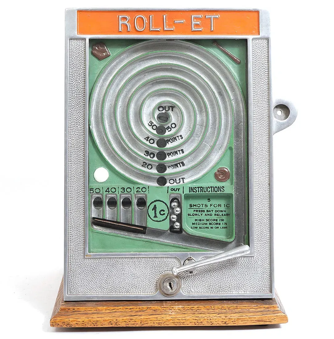 American Mid-Century Period Roll-Et Coin-Operated Skill Game