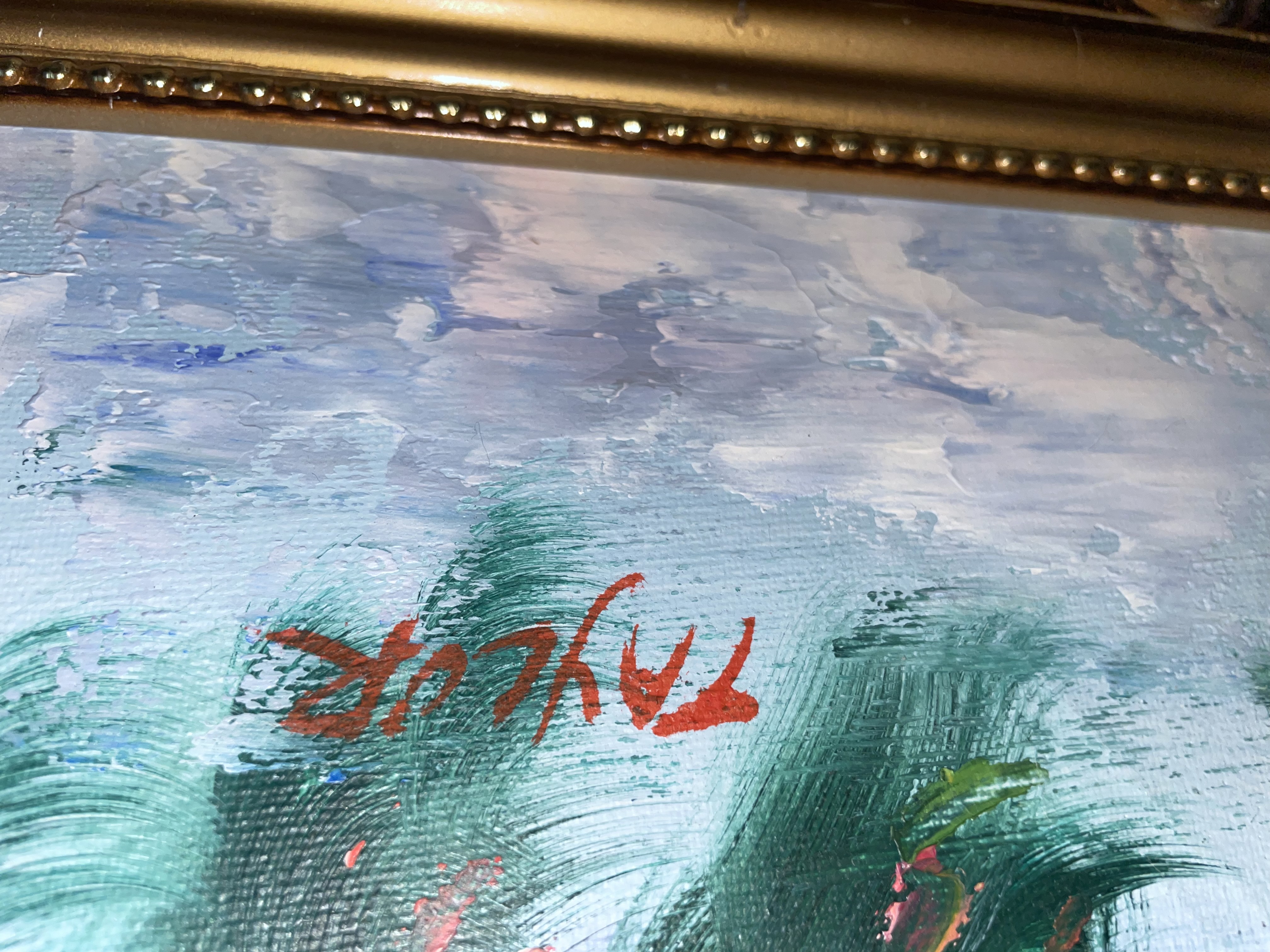 Impressionistic Floral Landscape Painting thumbnail 2