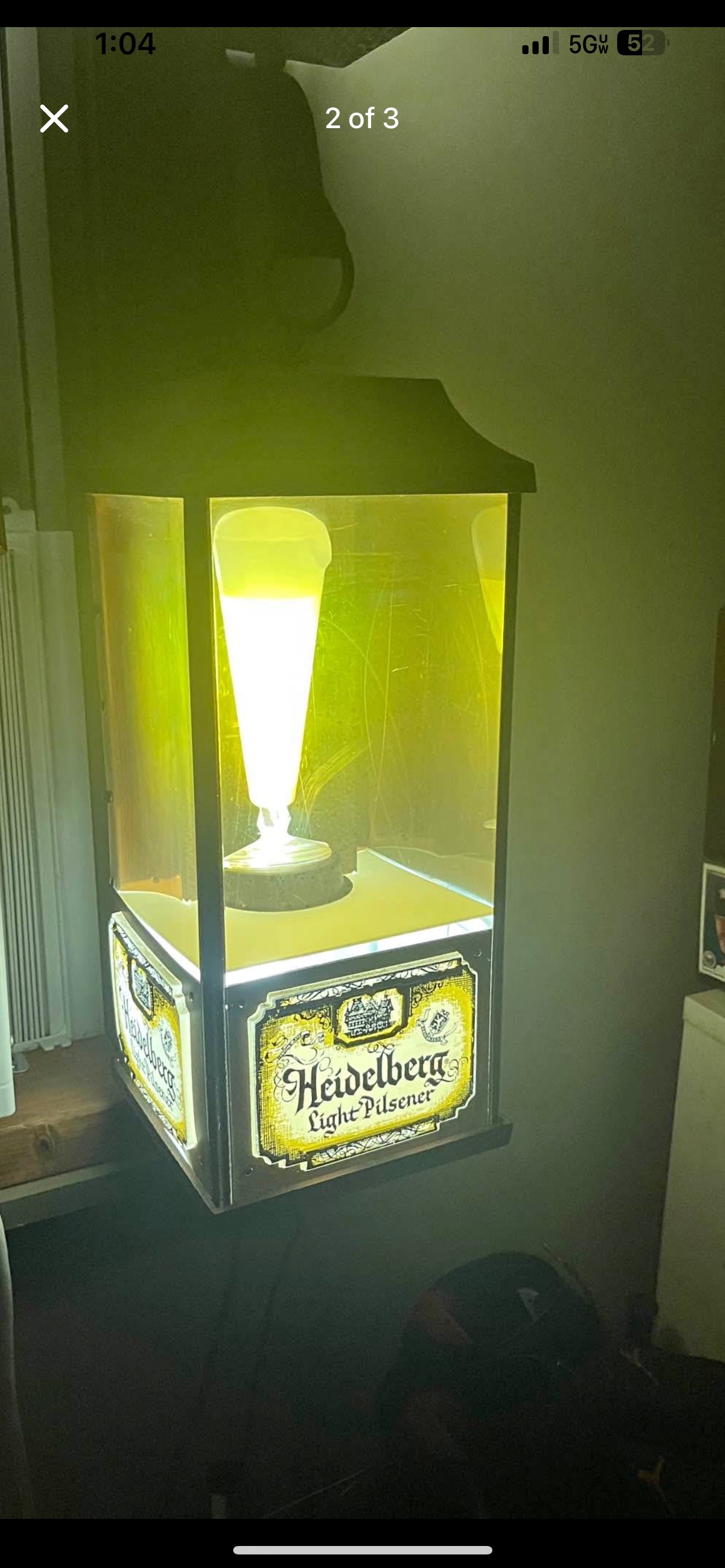 Vintage Heidelberg Light Pilsener Illuminated Beer Sign