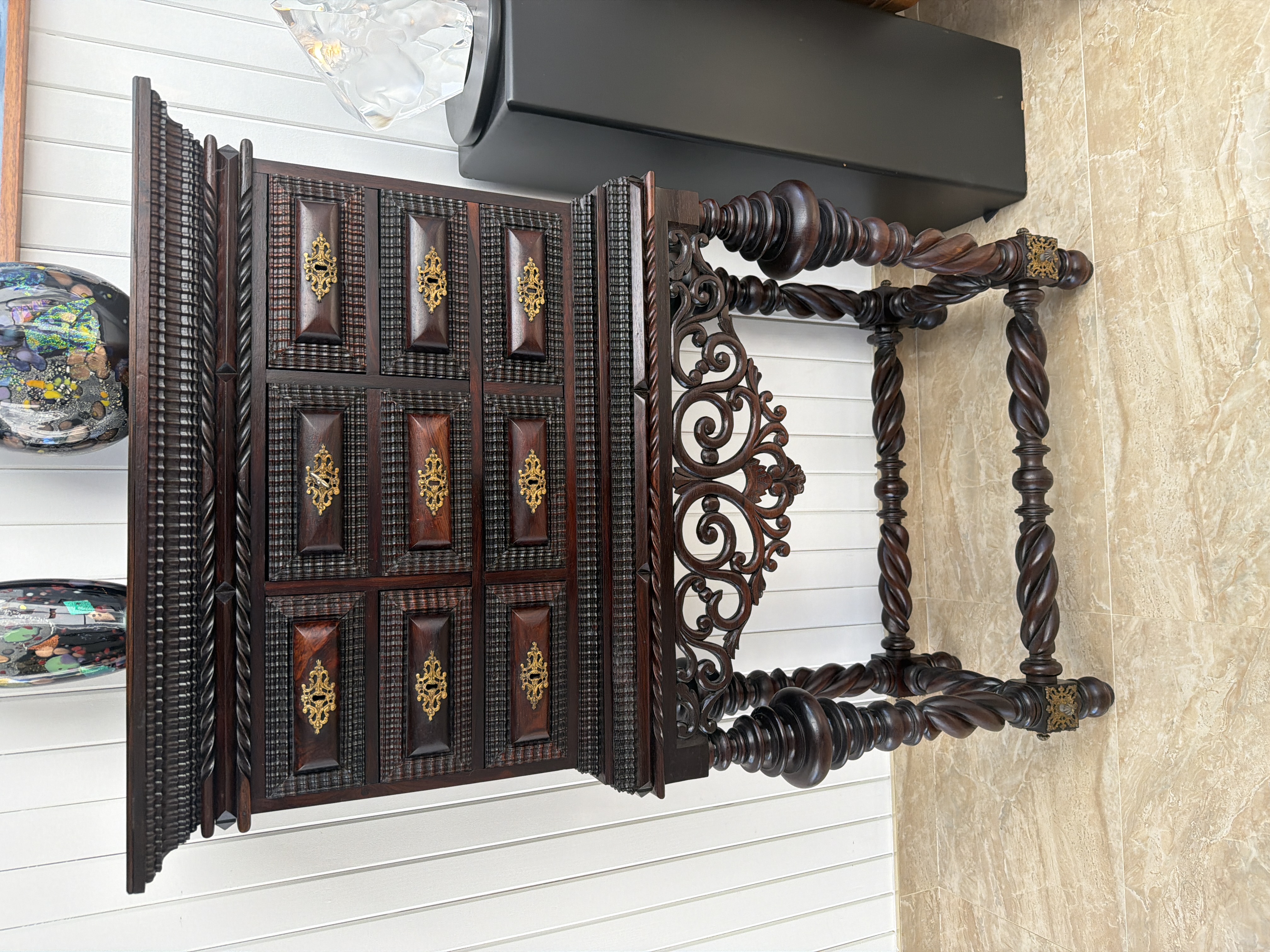 Italian Renaissance Revival Carved Walnut Cabinet