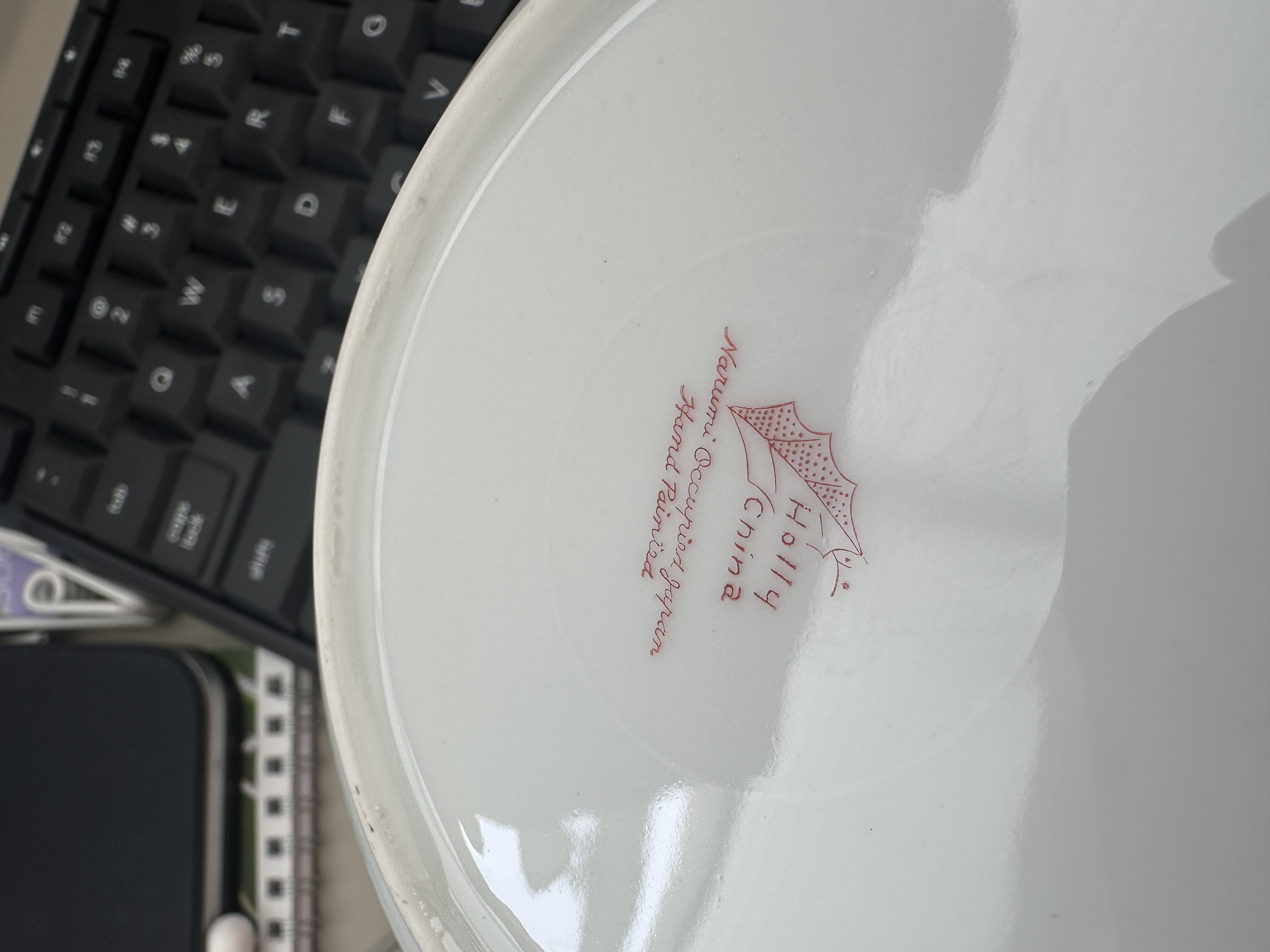 Chinese Export Porcelain Plate with Hawley China Mark