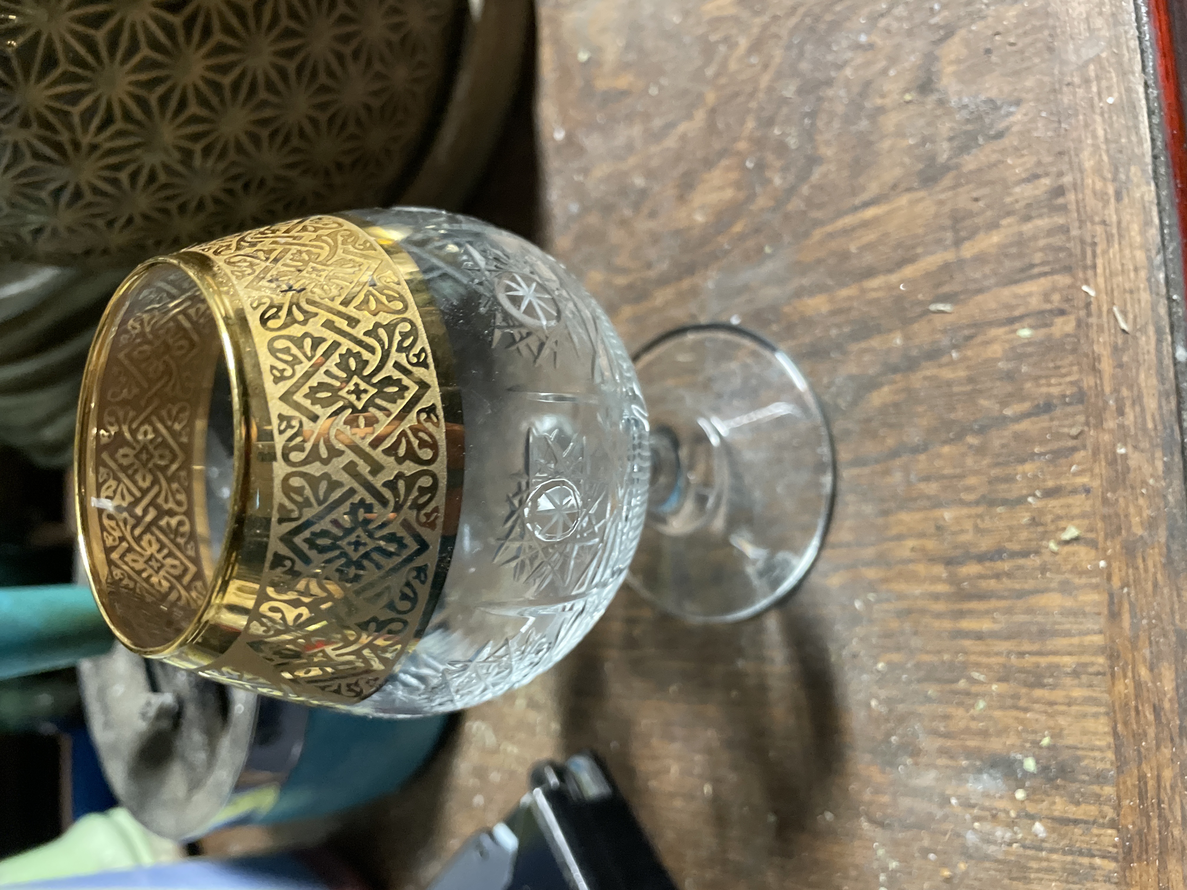 Mid-Century Gilded Crystal Goblet