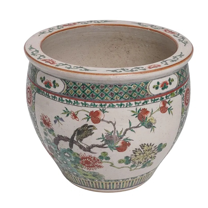 Chinese Famille Verte Porcelain Fish Bowl thumbnail 2