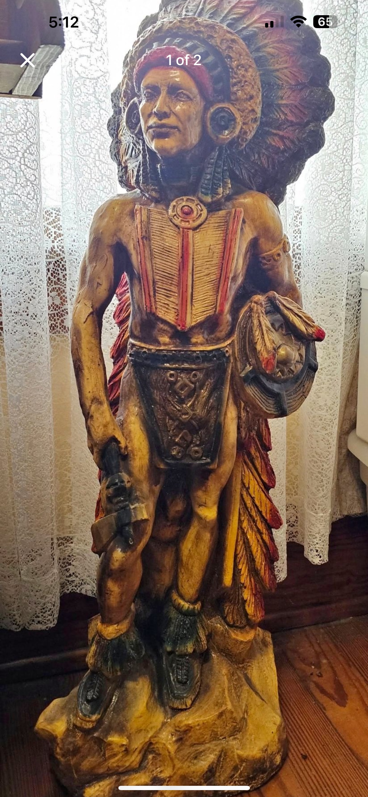 Cigar Store Indian Figure – Folk Carved and Painted Wood