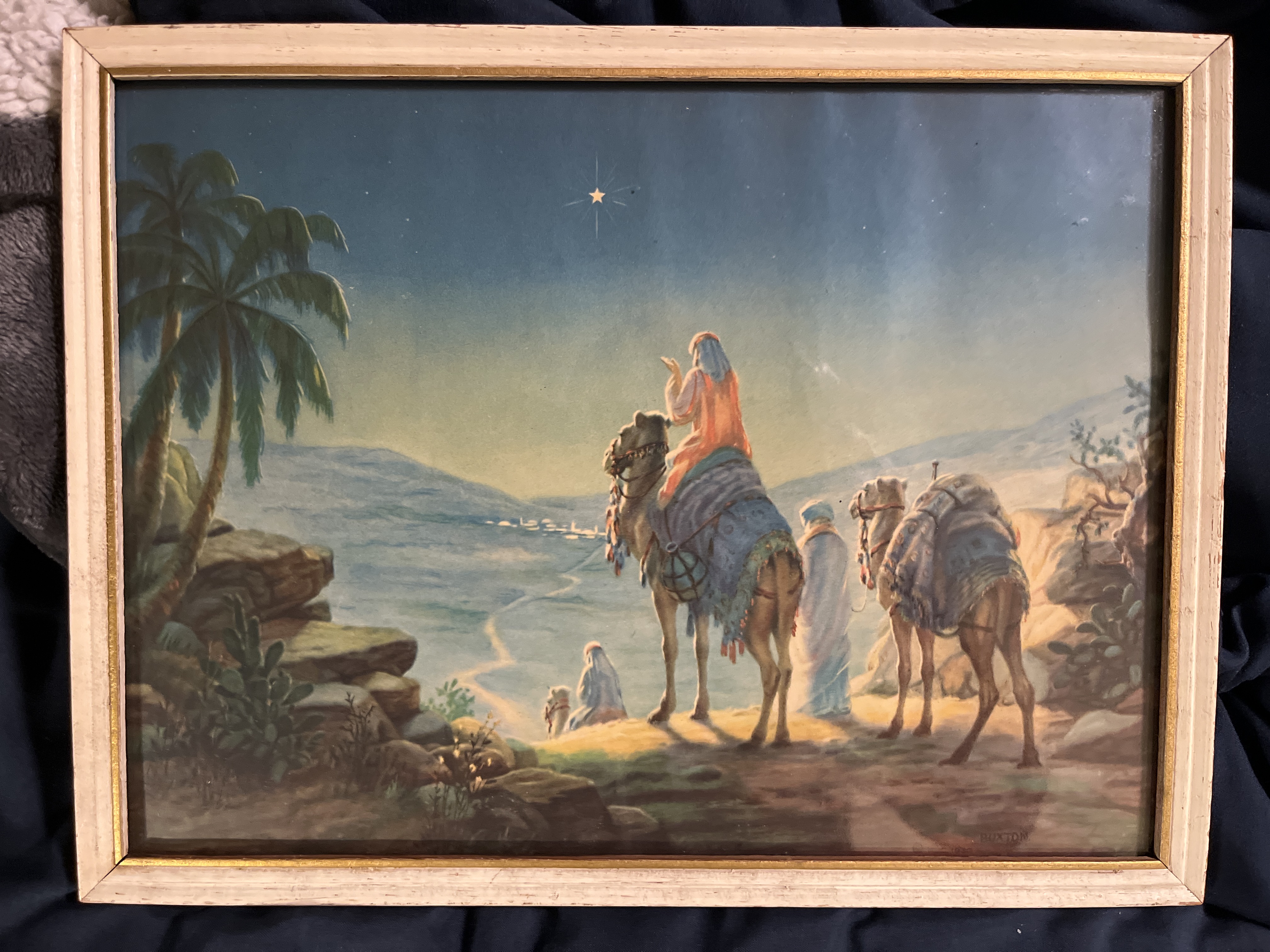 Orientalist Style Camel Caravan Print