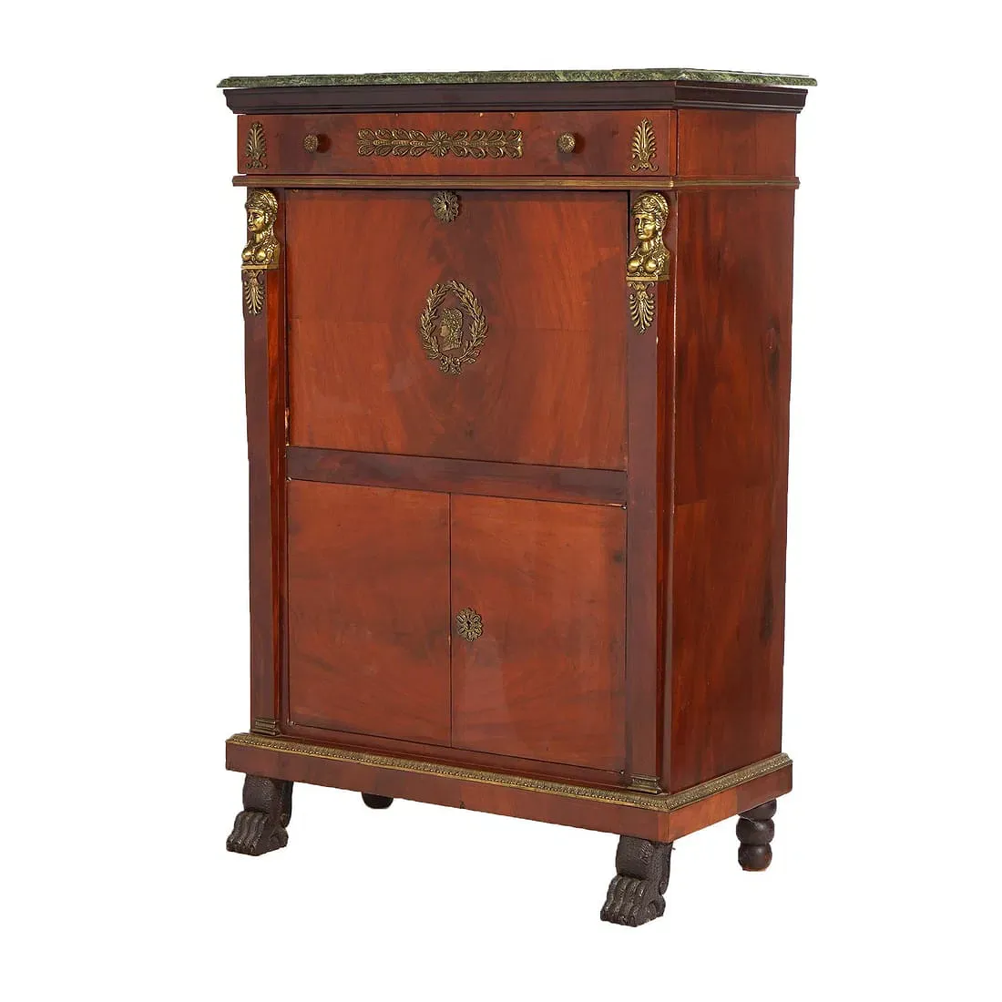 French Empire Period Mahogany Secrétaire à Abattant with Marble Top thumbnail 2
