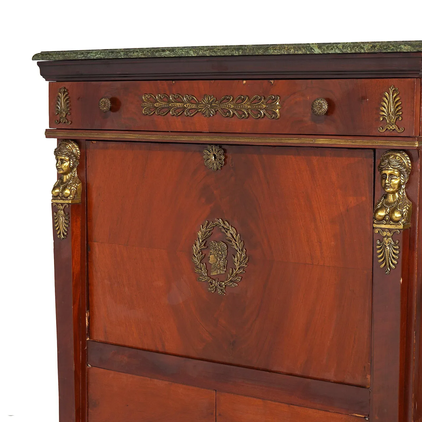 French Empire Period Mahogany Secrétaire à Abattant with Marble Top thumbnail 3
