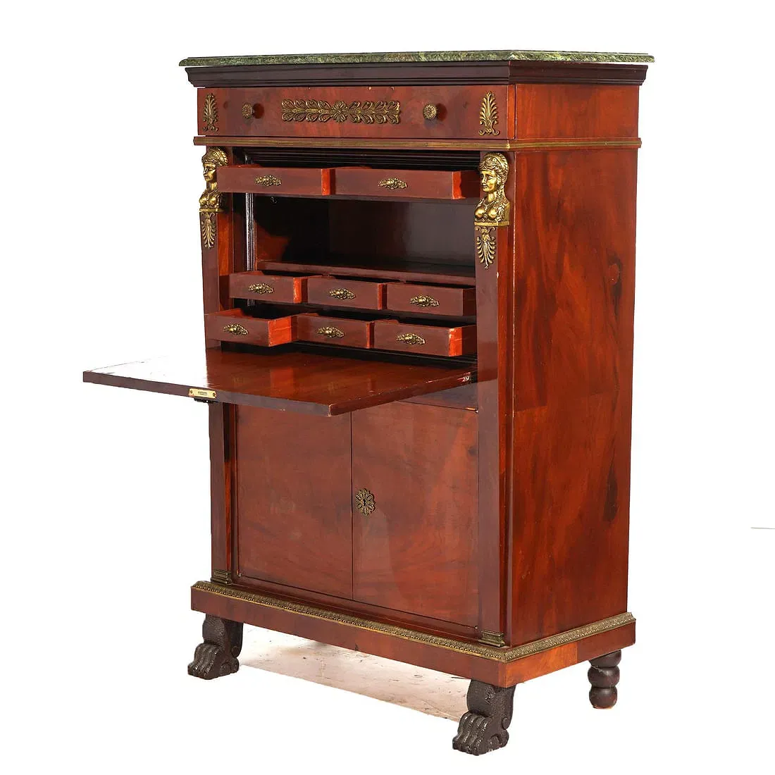 French Empire Period Mahogany Secrétaire à Abattant with Marble Top thumbnail 6