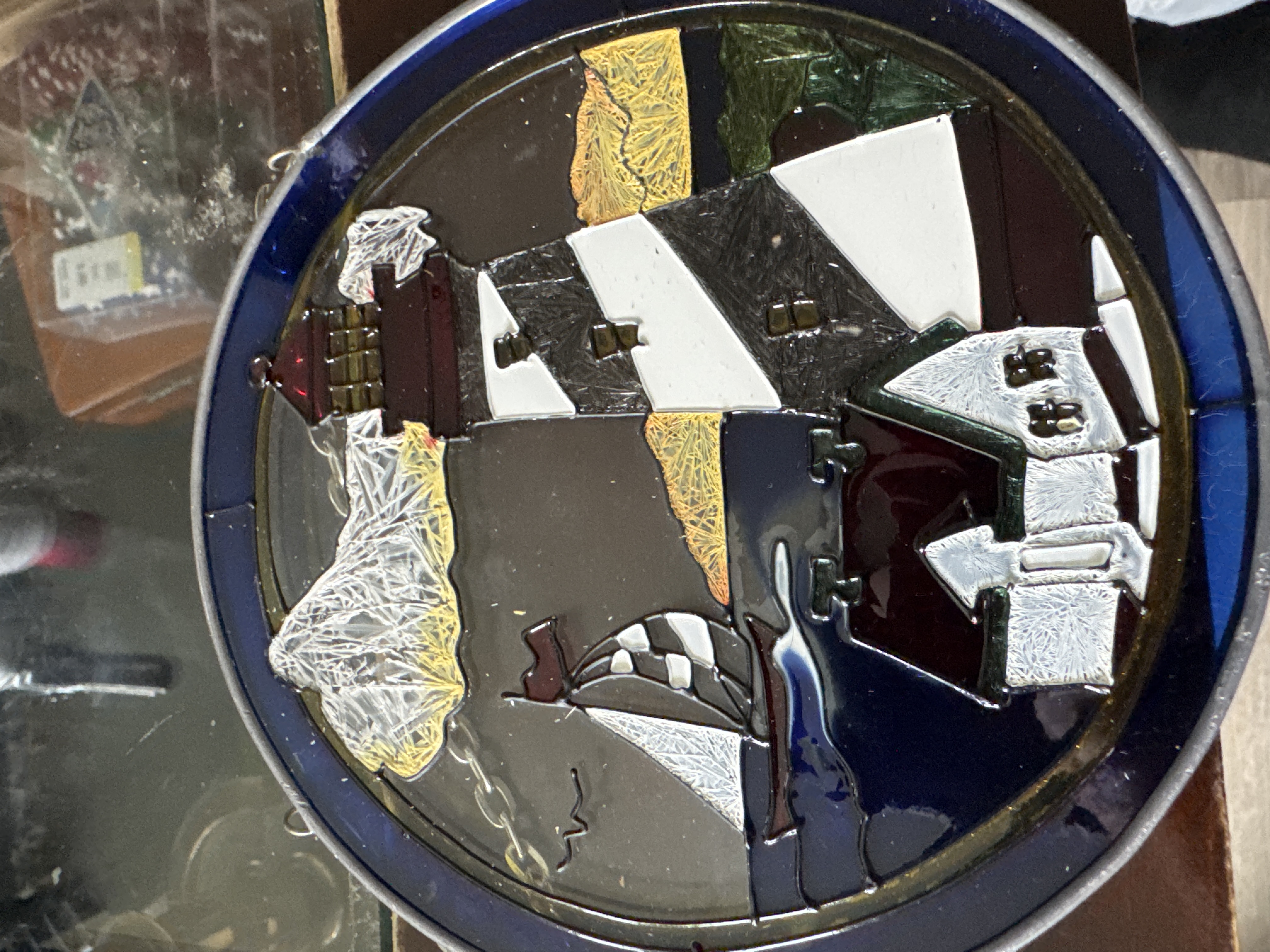 Stained Glass Lighthouse Panel