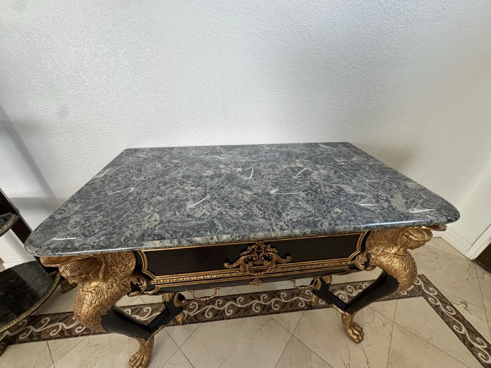 Maison Jansen Empire-Style Giltwood and Ebonized Commode thumbnail 5