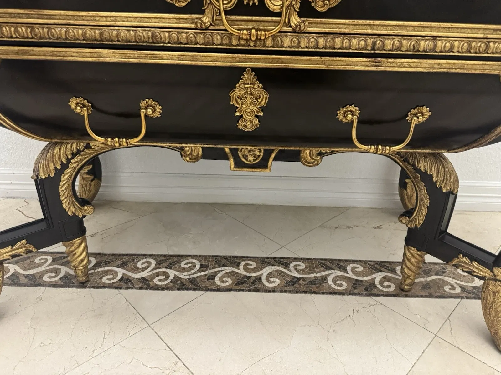 Maison Jansen Empire-Style Giltwood and Ebonized Commode thumbnail 6